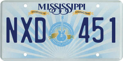 MS license plate NXD451