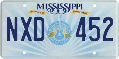 MS license plate NXD452