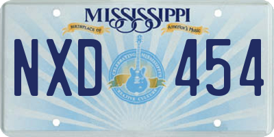 MS license plate NXD454