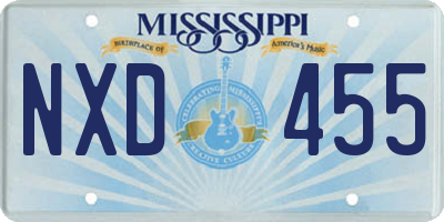 MS license plate NXD455