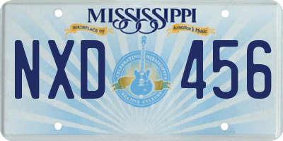 MS license plate NXD456