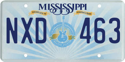 MS license plate NXD463