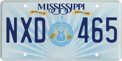 MS license plate NXD465
