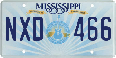 MS license plate NXD466