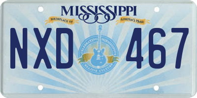 MS license plate NXD467