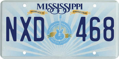 MS license plate NXD468