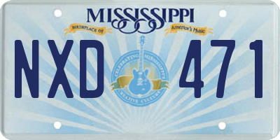 MS license plate NXD471