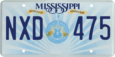 MS license plate NXD475