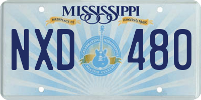 MS license plate NXD480