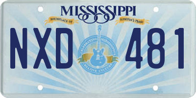 MS license plate NXD481