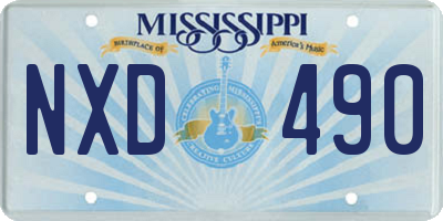 MS license plate NXD490