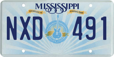 MS license plate NXD491