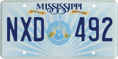MS license plate NXD492