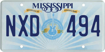 MS license plate NXD494