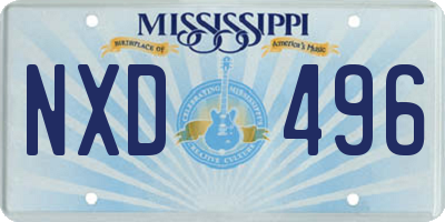 MS license plate NXD496