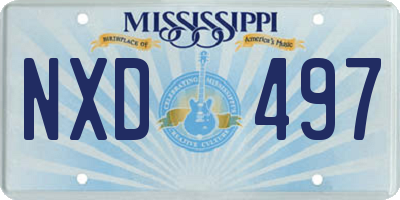 MS license plate NXD497