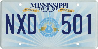 MS license plate NXD501