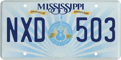 MS license plate NXD503