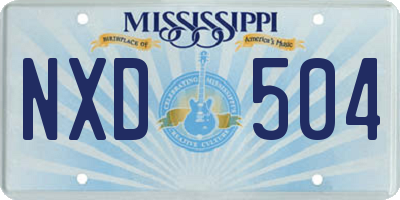 MS license plate NXD504