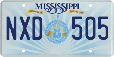 MS license plate NXD505
