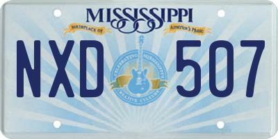 MS license plate NXD507