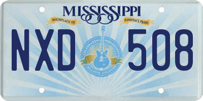 MS license plate NXD508