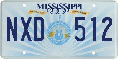 MS license plate NXD512