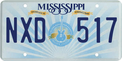 MS license plate NXD517