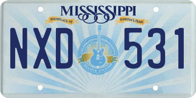 MS license plate NXD531