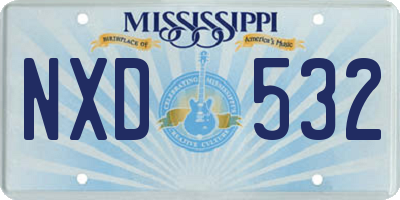 MS license plate NXD532