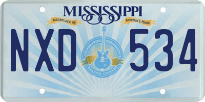MS license plate NXD534