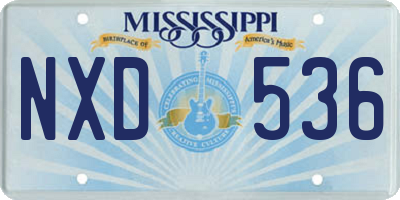 MS license plate NXD536