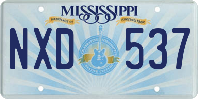 MS license plate NXD537