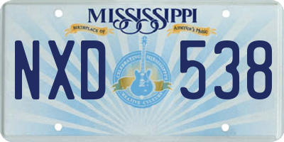 MS license plate NXD538