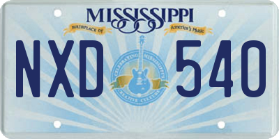 MS license plate NXD540