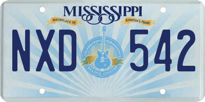 MS license plate NXD542