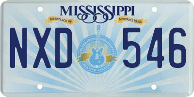 MS license plate NXD546