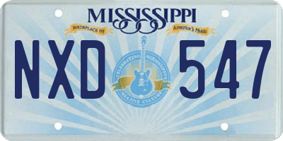 MS license plate NXD547