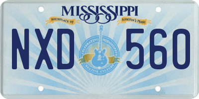 MS license plate NXD560