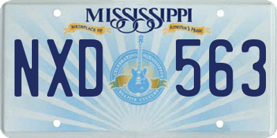 MS license plate NXD563