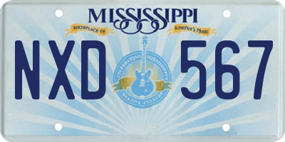 MS license plate NXD567