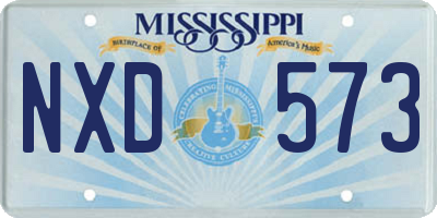 MS license plate NXD573