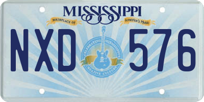 MS license plate NXD576