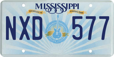MS license plate NXD577