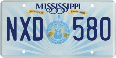 MS license plate NXD580