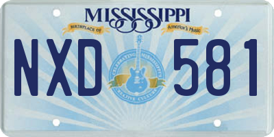 MS license plate NXD581