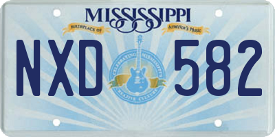 MS license plate NXD582