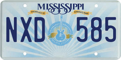 MS license plate NXD585