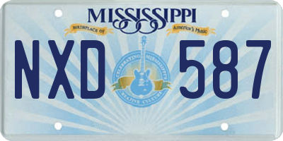 MS license plate NXD587