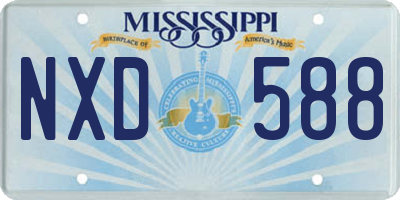 MS license plate NXD588